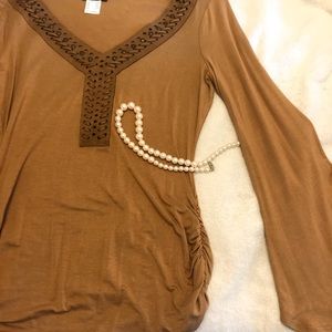 Venus top! Leather brown color!